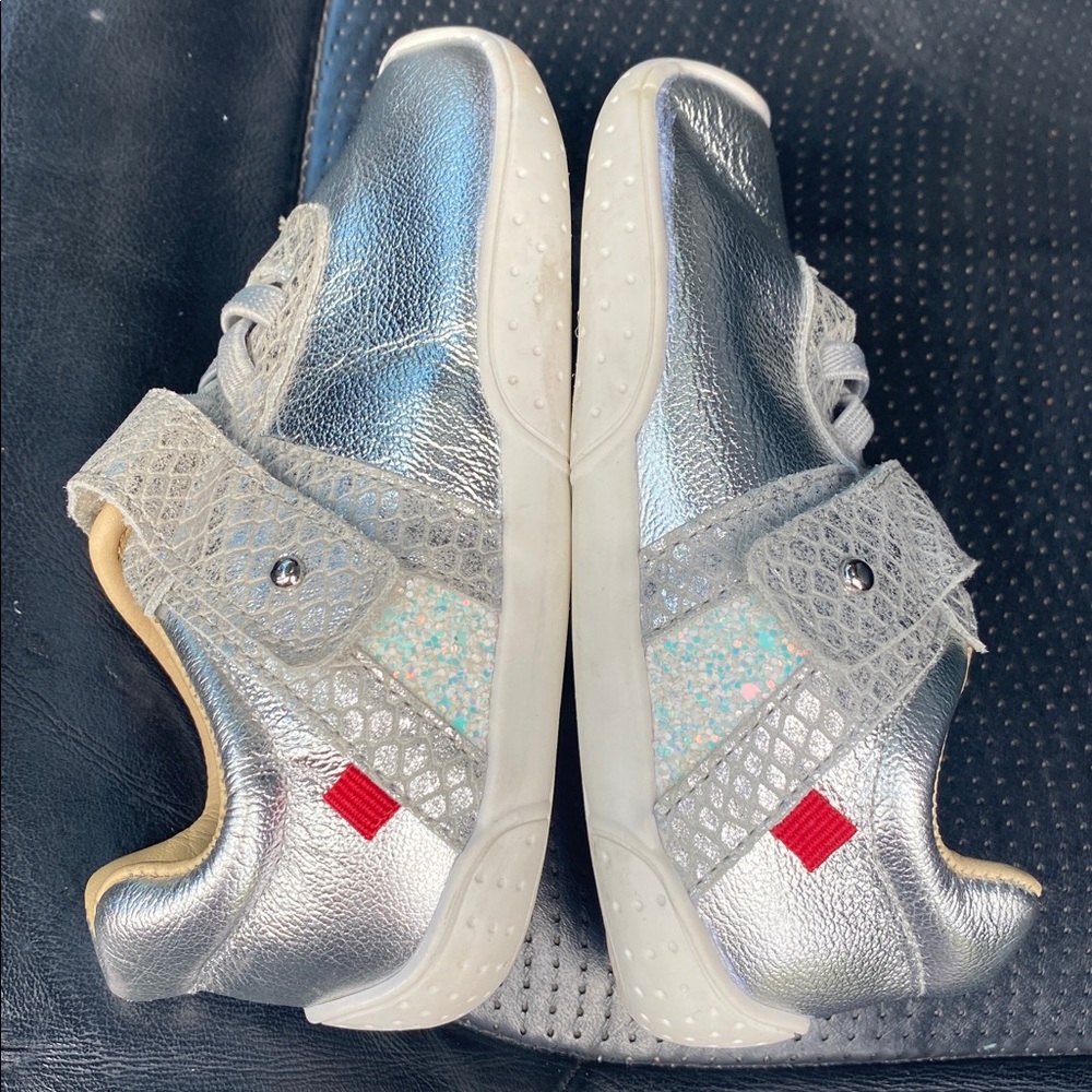 Marc Joseph Silver Kids Sneakers with Velcro